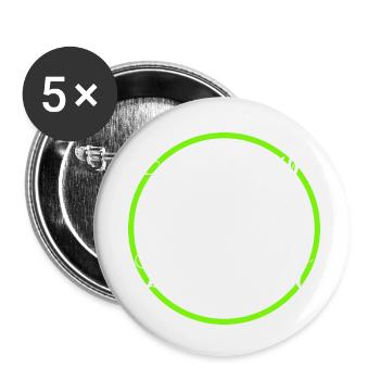 Vivre joyeusement, un mode de vie équilibré - Lot de 5 petits badges (25 mm) - blanc - Devant