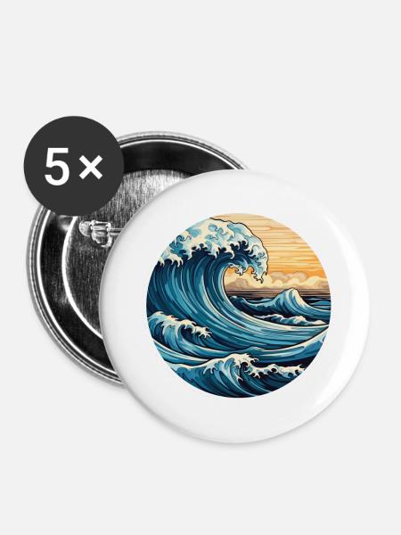 Brandung - Buttons klein 25 mm (5er Pack) - Weiß