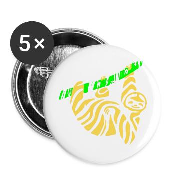 Faultier - Buttons klein 25 mm (5er Pack) - Weiß - Vorne