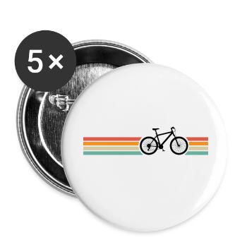 Vélo vintage rétro - Lot de 5 petits badges (25 mm) - blanc - Devant