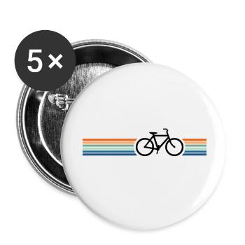 Vélo vintage rétro - Lot de 5 petits badges (25 mm) - blanc - Devant