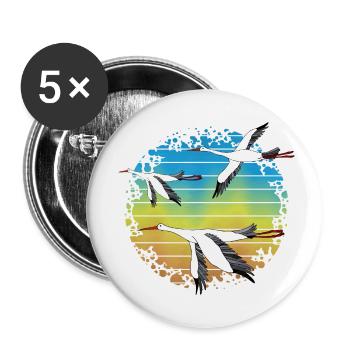 Storks - Buttons small 1''/25 mm (5-pack) - white - Front