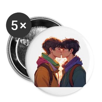 ##### Kissing ##### - Buttons small 1''/25 mm (5-pack) - white - Front
