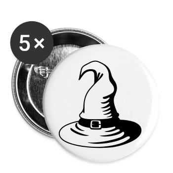 Magischer Hut - Buttons klein 25 mm (5er Pack) - Weiß - Vorne