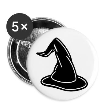 Magischer Hut - Buttons klein 25 mm (5er Pack) - Weiß - Vorne