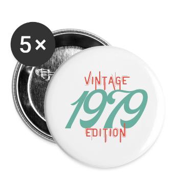 Jahrgang Ausgabe 1979 - Buttons klein 25 mm (5er Pack) - Weiß - Vorne