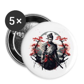 Samurai Japan Kirschbaum Landschaft - Buttons klein 25 mm (5er Pack) - Weiß - Vorne