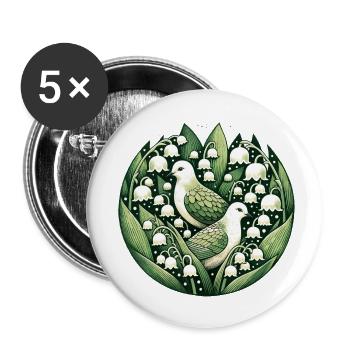 Trauertauben - Buttons klein 25 mm (5er Pack) - Weiß - Vorne
