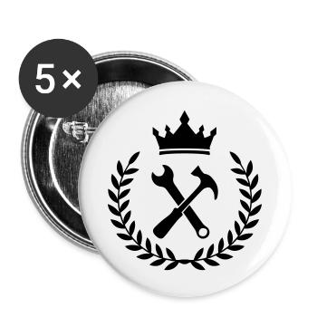 Armoiries artisanales - Lot de 5 petits badges (25 mm) - blanc - Devant