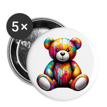 Orso orsacchiotto Teddy Bear - Buttons small 1''/25 mm (5-pack) - white - Front