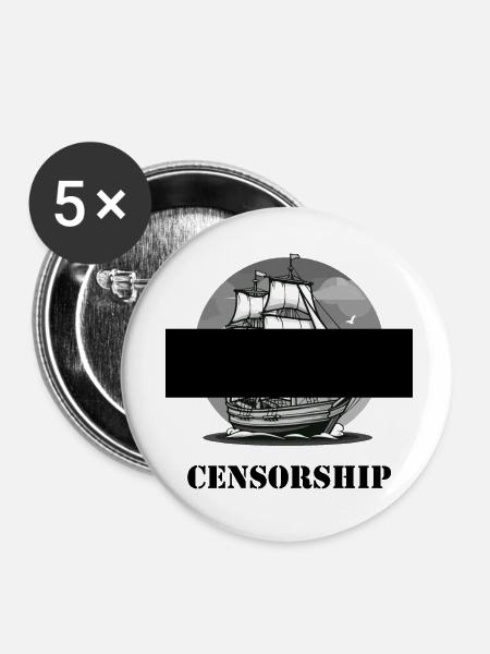 Censorship - Buttons klein 25 mm (5er Pack) - Weiß