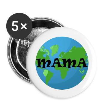 MAMA WELT - Buttons klein 25 mm (5er Pack) - Weiß - Vorne