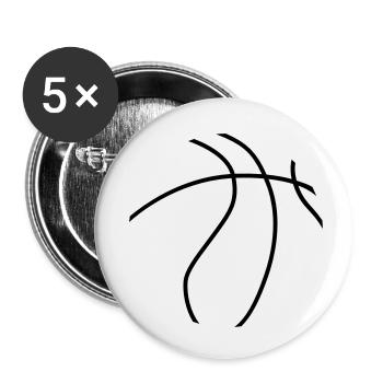 Basket-ball 5 0 21 - Lot de 5 petits badges (25 mm) - blanc - Devant