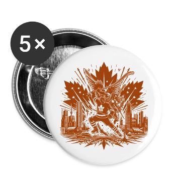 Hockey Canada Hockey sur glace États-Unis club de hockey rondelle bâton - Lot de 5 petits badges (25 mm) - blanc - Devant