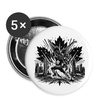 Hockey Canada Hockey sur glace États-Unis club de hockey rondelle bâton - Lot de 5 petits badges (25 mm) - blanc - Devant