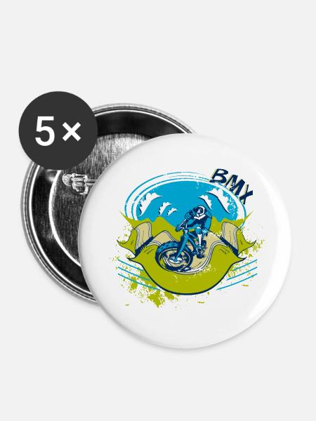 Extrem BMX - Buttons klein 25 mm (5er Pack) - Weiß