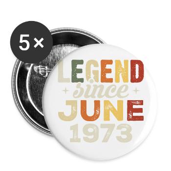 Juni 1973 Geburtstagsgeschenk Juni 1973 Juni 1973 - Buttons klein 25 mm (5er Pack) - Weiß - Vorne