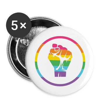 LGBTQ Pride Month - Pride! - Buttons small 1''/25 mm (5-pack) - white - Front