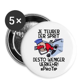 Refueling Statement Petrol Station Petrol Diesel Energy - Buttons small 1''/25 mm (5-pack) - white - Front