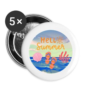 Hello Summer - Buttons klein 25 mm (5er Pack) - Weiß - Vorne