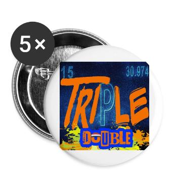 "TRIPLE DOUBLE" chemistry design - Buttons small 1''/25 mm (5-pack) - white - Front