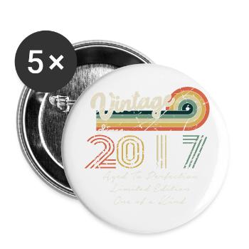 2017 Vintage Classic 2017 - Buttons small 1''/25 mm (5-pack) - white - Front
