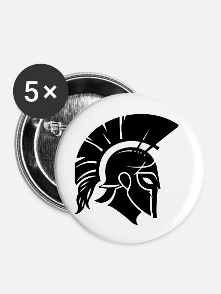 Sparta Spartanischer Krieger - Buttons klein 25 mm (5er Pack) - Weiß