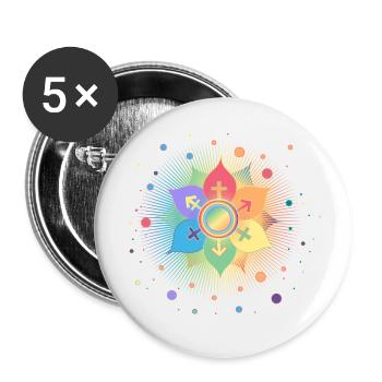 Blossom with Gender Symbols: Pride & Belonging - Buttons small 1''/25 mm (5-pack) - white - Front