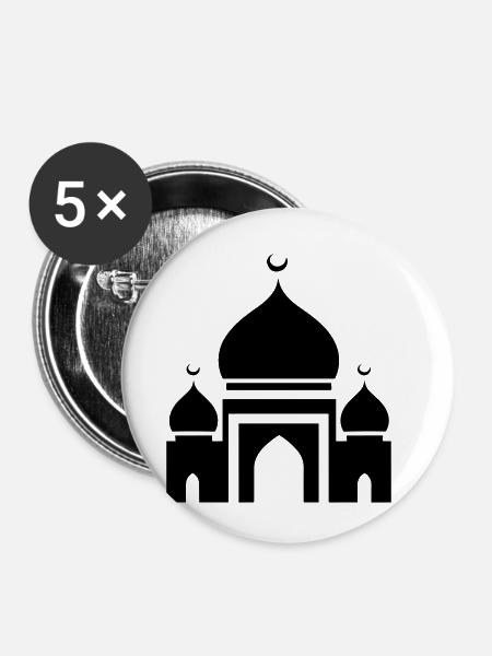 Moschee - Buttons klein 25 mm (5er Pack) - Weiß