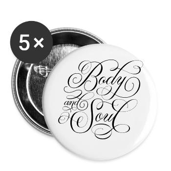 Body and Soul - Buttons klein 25 mm (5er Pack) - Weiß - Vorne
