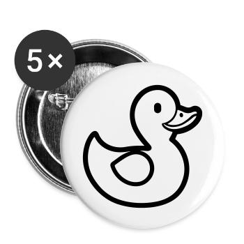 Ente - Buttons klein 25 mm (5er Pack) - Weiß - Vorne