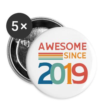 Großartig seit 2019 - Buttons klein 25 mm (5er Pack) - Weiß - Vorne