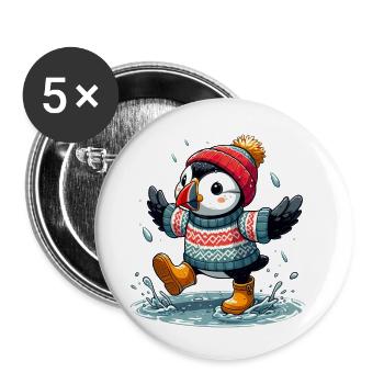 Island Puffin 12 - Buttons klein 25 mm (5er Pack) - Weiß - Vorne