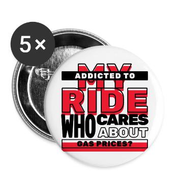Gas Station Gasoline Refueling Statement Drive Electricity - Buttons small 1''/25 mm (5-pack) - white - Front