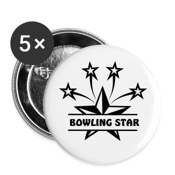 Bowling star - Buttons klein 25 mm (5er Pack) - Weiß - Vorne
