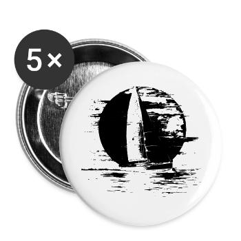 Segelboot - Buttons klein 25 mm (5er Pack) - Weiß - Vorne