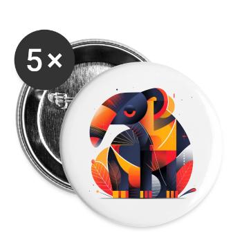 Ameisenbär | abstraktes Kunstwerk - Buttons klein 25 mm (5er Pack) - Weiß - Vorne