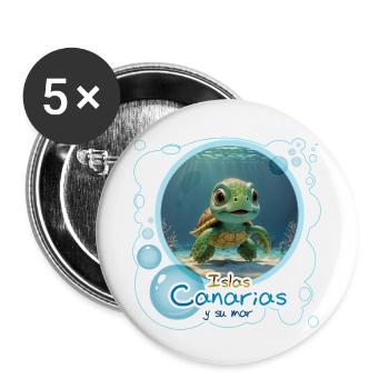 Schildkröte - Buttons klein 25 mm (5er Pack) - Weiß - Vorne