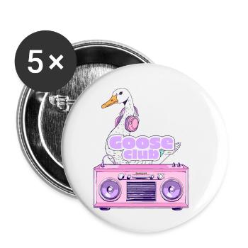 Retro Goose DJ Club T-Shirt - Buttons small 1''/25 mm (5-pack) - white - Front