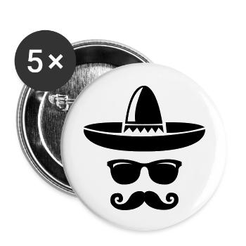 Mexicain Cool - Lot de 5 petits badges (25 mm) - blanc - Devant