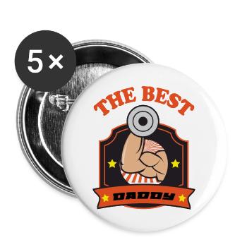 THE BEST DADDY - Buttons small 1''/25 mm (5-pack) - white - Front