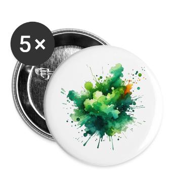 splash drop liquid abstract background water wave - Buttons small 1''/25 mm (5-pack) - white - Front