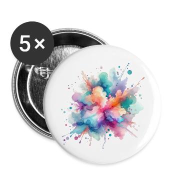 splash drop liquid abstract background water wave - Buttons small 1''/25 mm (5-pack) - white - Front