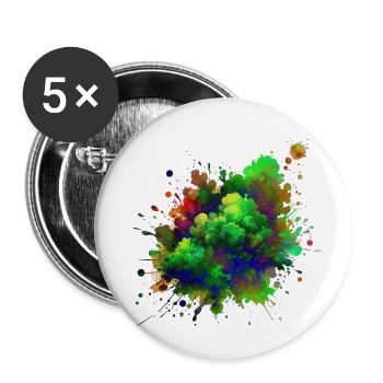 splash drop liquid abstract background water wave - Buttons small 1''/25 mm (5-pack) - white - Front