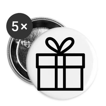 Kleine Geschenkbox - Buttons klein 25 mm (5er Pack) - Weiß - Vorne