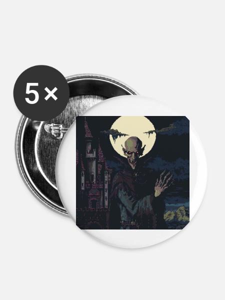 Nosferatu 16 Bit - Buttons klein 25 mm (5er Pack) - Weiß