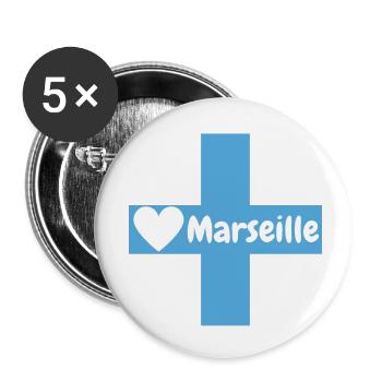 Marseille - Buttons small 1''/25 mm (5-pack) - white - Front
