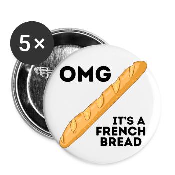 Oh mon dieu, c'est un pain français ! - Lot de 5 petits badges (25 mm) - blanc - Devant