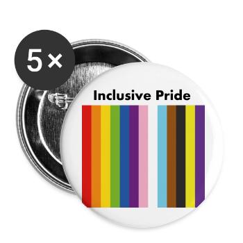 Inclusive Progress Pride Flag Stripes - Buttons small 1''/25 mm (5-pack) - white - Front