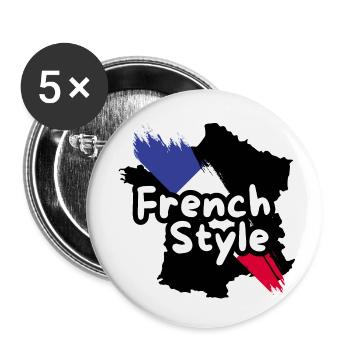 à la française - Lot de 5 petits badges (25 mm) - blanc - Devant